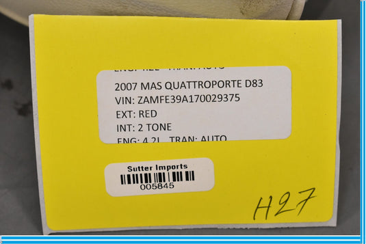 03-12 Maserati Quattroporte Front Right Passenger Side Heat Rest Headrest Oem