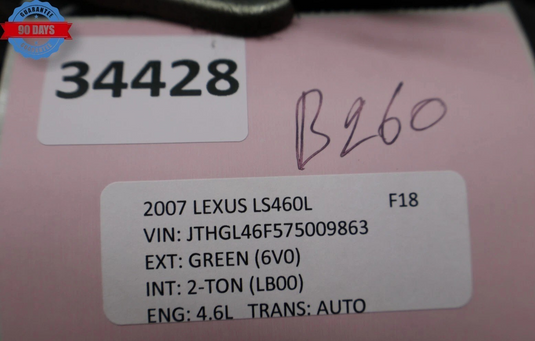 07-12 Lexus XF40 LS460 Rear Trunk Lid Lock Latch Actuator W/Motor 6465050030 Oem