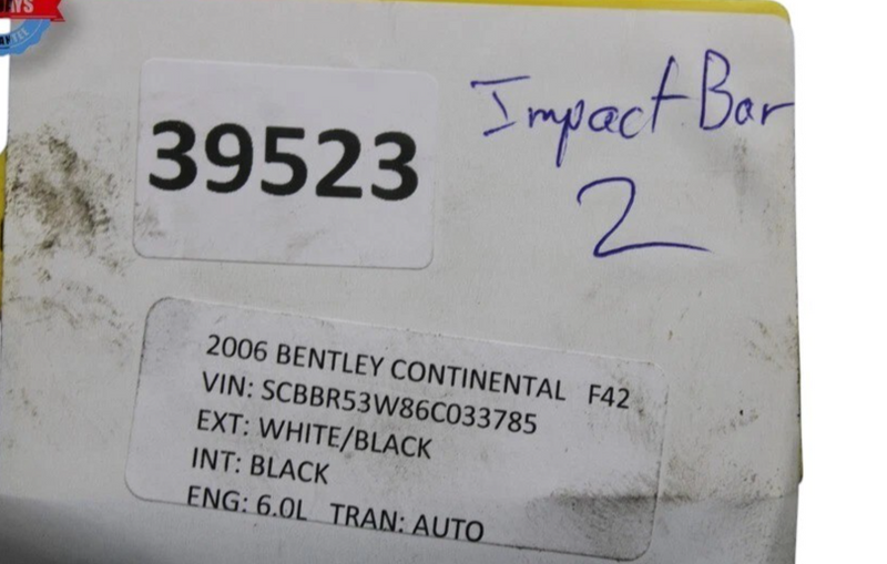 Load image into Gallery viewer, 03-12 Bentley Continental Rear Bumper Reinforcement Impact Bar 3W0807311K Oem
