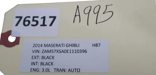 14-17 Maserati Ghibli Rear Left Side Door Computer Control Module 52851641AC Oem