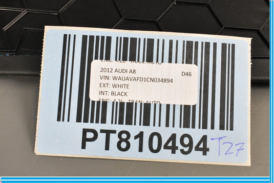 11-18 Audi A8 Quattro Left Side Center Console Trim Panel 4H1863303C Oem