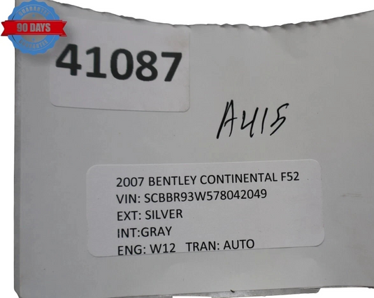 06-13 Bentley Continental Rear Right Side Door Sill Scuff Step Cover Plate Oem