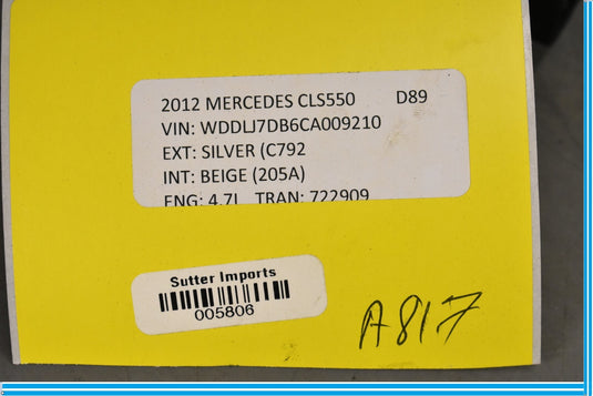 10-20 Mercedes CLS550 CLS63 SL550 E350 Front Right Window Regulator Motor Oem