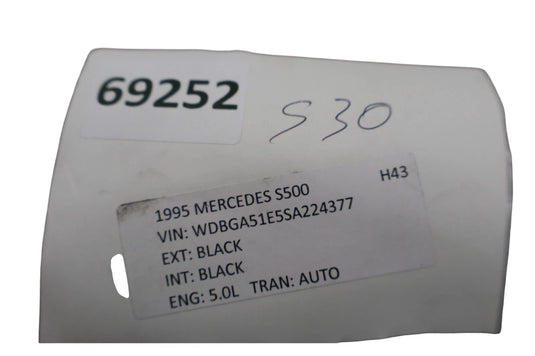 92-99 Mercedes W140 S600 S500 Front Right Passenger Side Interior Door Panel Oem