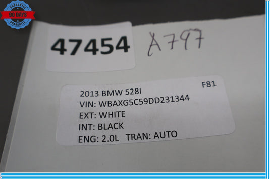 11-16 BMW 528i 535i F10 Front Left Side Interior Door Handle Insert Trim Oem
