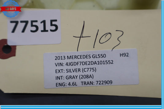 12-19 Mercedes X166 GL40 GL550 Rear Left Driver Side C Pillar Trim Panel Oem