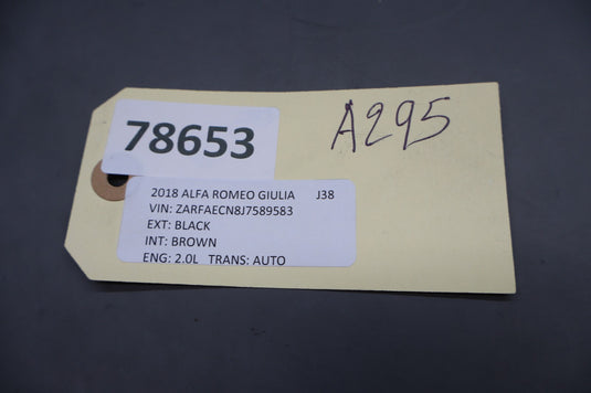 17-19 Alfa Romeo Giulia 952 Rear Center Seat Belt Seatbelt Retractor Black Oem