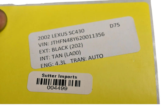 02-10 Lexus SC430 Z40 Front Left Driver Side Interior Door Panel Cover OEM