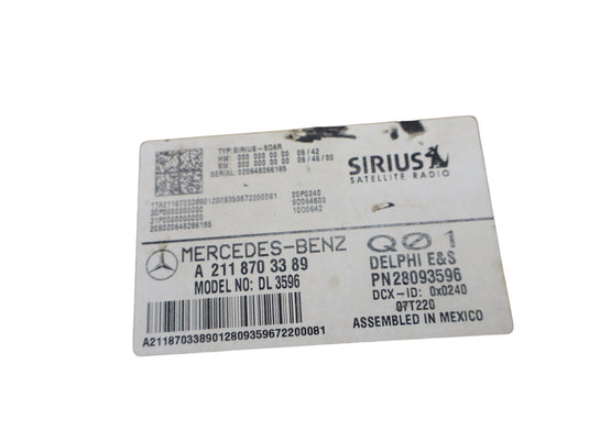 03-08 Mercedes R230 SL550 CLS550 Sirius Satellite Radio Receiver 2118703389 Oem