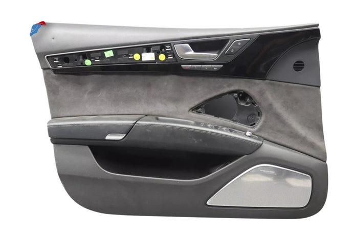 11-18 Audi A8 Quattro Front Left Driver Side Interior Door Panel Black Suede Oem