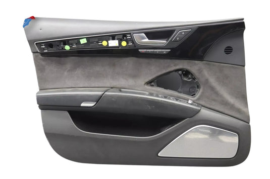11-18 Audi A8 Quattro Front Left Driver Side Interior Door Panel Black Suede Oem