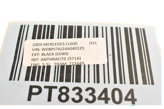 00-06 Mercedes CL500 CL55 AMG W215 Front Right Side Upper Seat Cushion Black OEM