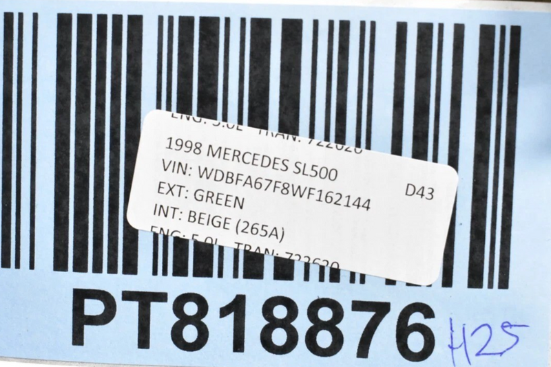 Load image into Gallery viewer, 96-02 Mercedes R129 SL500 SL600 Front Left Side Seat Head Rest A1298600388 Oem
