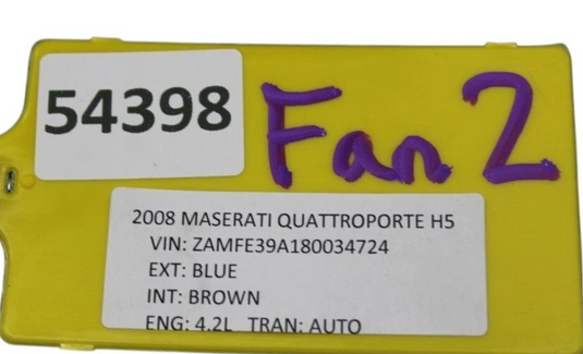 04-08 Maserati Quattroporte M139 Radiator Cooling Fan Motor Assembly 022760 Oem