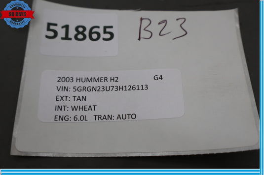 03-07 Hummer H2 Center Console Rear Radio Audio Control Jack Switch Oem