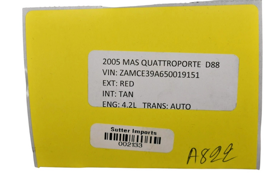 04-11 Maserati Quattroporte M139 Mass Air Flow Sensor w/ Pipe 215889 Oem