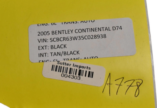 03-12 Bentley Continental Flying Spur Front / Rear Center Console Ashtray Oem