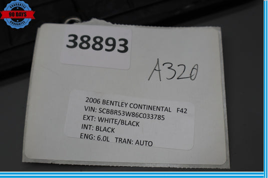06-12 Bentley Continental Rear Left Top Deck Child Latch Leather Cover Oem
