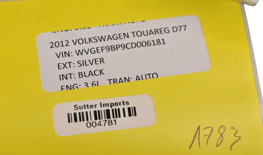11-14 Volkswagen Touareg Rear Left Driver Side Interior Overhead Dome Light Oem