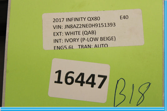 11-20 Infiniti QX56 QX80 Rear Left Side Door Window Weather Strip Seal Oem