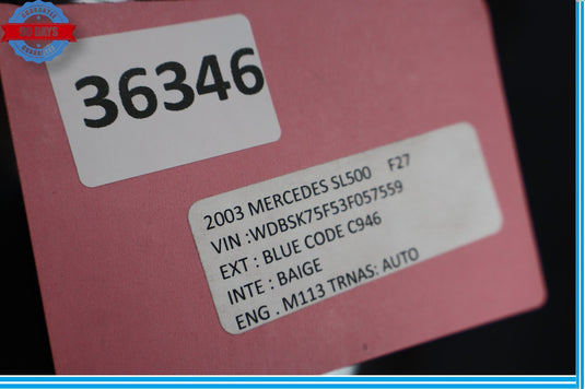 03-12 Mercedes R230 SL550 SL500 Rear Right Side Quarter Window Glass Oem