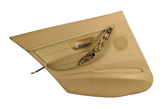 12-18 BMW 320i 328i F30 Rear Left Driver Side Interior Door Panel Beige OEM