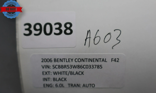 06-12 Bentley Continental Rear Left Driver Door Lock Latch Actuator Keyless Oem