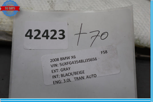 08-14 BMW X5 X6 E70 Rear Left Driver Side C Pillar Trim Cover Panel Black Oem