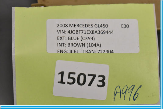 06-12 Mercedes ML500 Front Right Passenger Side Seat Cover Cap Trim Oem