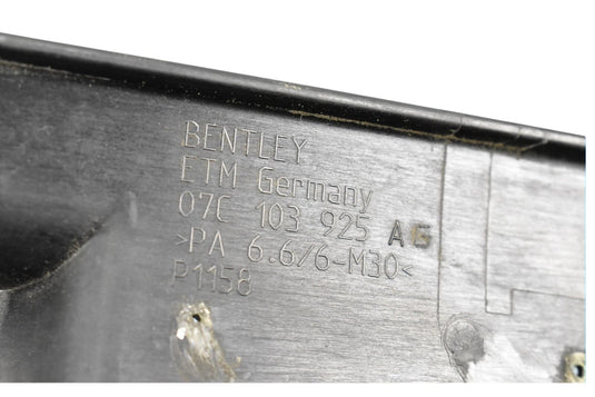 03-12 Bentley Continental Front Engine Cover Plate Trim 07C103925AG Oem
