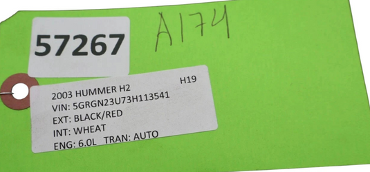 03-07 Hummer H2 Dash Communication Computer Control Module Unit 15185936 Oem