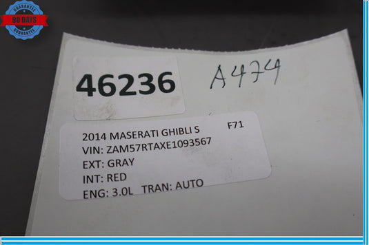 14-20 Maserati Ghibli Front Right Passenger Side Seat Guard Cover Support Oem