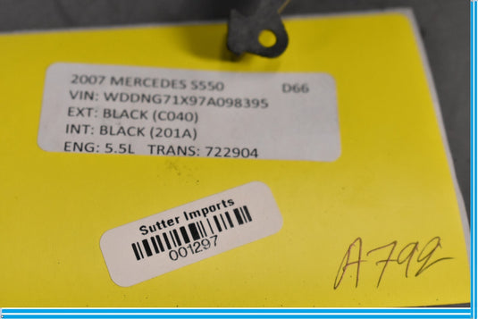 07-12 Mercedes S550 CL550 W221Air Intake Duct Pipe Hose 2731400118 Oem
