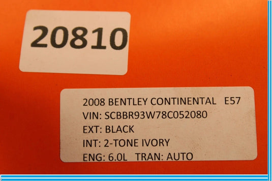 03-17 Bentley Continental Fuel EVAP Charcoal Canister Box Vapor 3D0201801F Oem