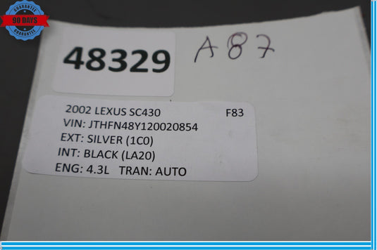 02-10 Lexus SC430 Front Right Passenger Side Upper Mark Levinson Tweeter Oem