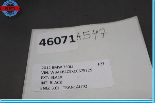 09-15 BMW 750i 750Li Front Right Passenger Seat Rail Track Cover Trim Oem