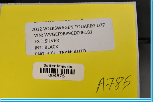 11-18 Volkswagen VW Touareg Rear Left Driver Side Seat Backrest Lock Release Oem