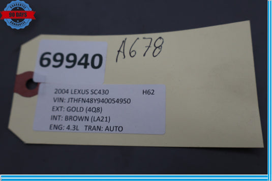 02-10 Lexus SC430 Front Right Passenger Seat Lumbar Control Switch Button Oem