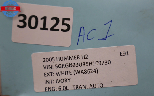 03-08 Hummer H2 AC A/C Air Conditioning Compressor & Clutch 4472204412 Oem