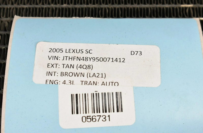 Load image into Gallery viewer, 02-10 Lexus SC430 AC A/C Air Conditioning Condenser Radiator 8846024091 Oem
