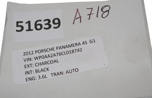 10-13 Porsche Panamera 970 Left Side Upper Liftgate Cover Trim Panel Black Oem
