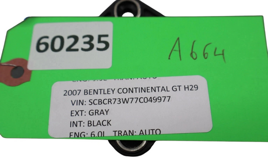 03-12 Bentley Continental GT Flying Spur Yaw Turn Rate Sensor 8E0907637A Oem