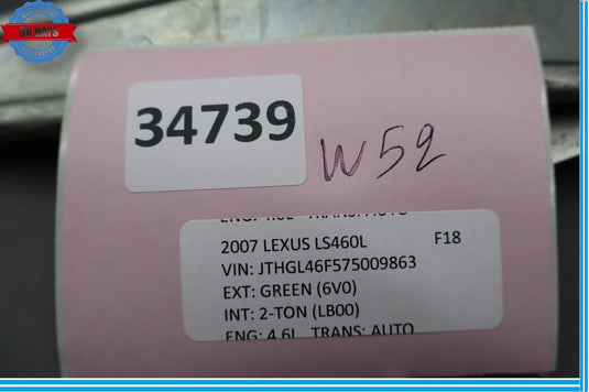 07-17 Lexus LS460L Rear Right Passenger Side Door Window Regulator Motor Oem