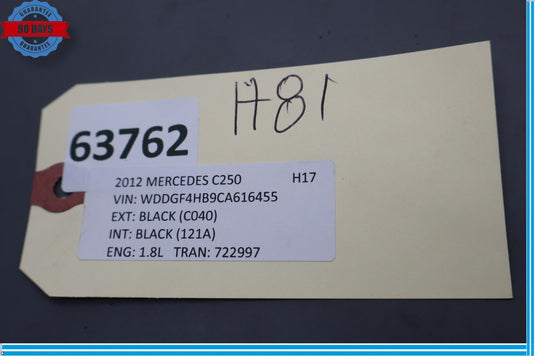 08-15 Mercedes W204 C250 C350 Front Left Seat Cover Trim Black A2049181316 Oem