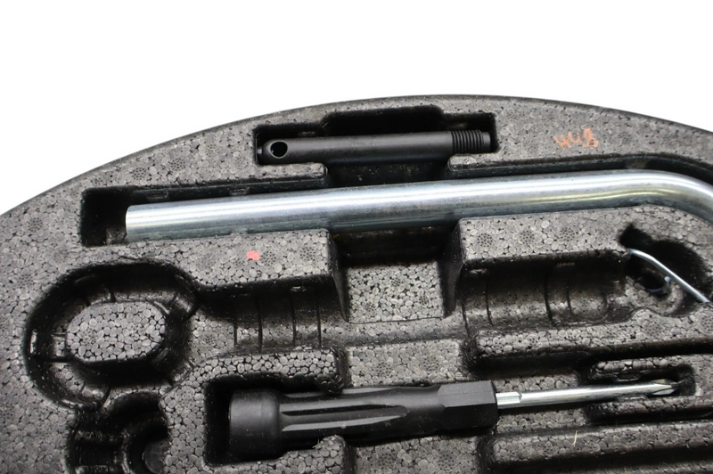 Load image into Gallery viewer, 11-18 Audi A8 A8 Quattro Rear Trunk Spare Wheel Tool Kit Jack Holder Box Oem
