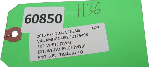15-17 Hyundai Genesis Rear Left or Right Seat Head Rest Headrest 89700B1010 Oem