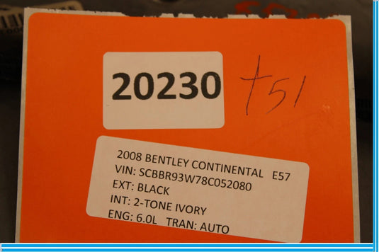 05-12 Bentley Continental Rear Right Passenger Side Door Trim 3W5868540 OEM