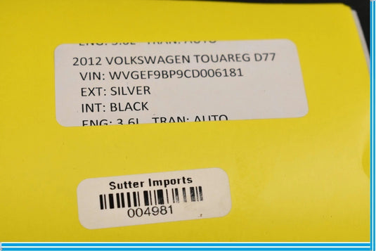 11-18 Volkswagen VW Touareg Front Right Side Top Upper Seat Backrest Cushion OEM