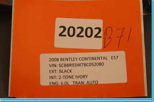 06-10 Bentley Continental Right Passenger Side Seat Belt Guide Trim Oem