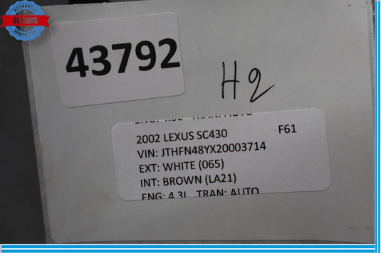 02-10 Lexus SC430 Anti Theft Warning Alarm Control Module 89730-24060 Oem